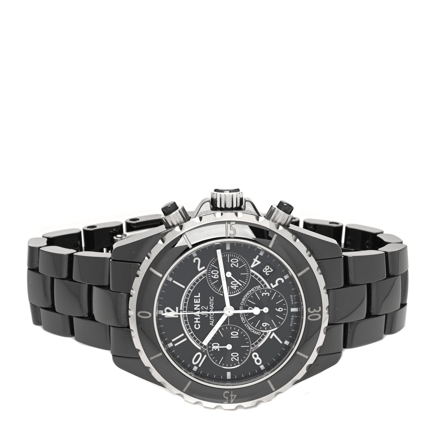Chanel Stainless Steel Ceramic 41mm J12 Chronograph Automatic Watch Black 2 of 5