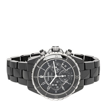 Chanel Stainless Steel Ceramic 41mm J12 Chronograph Automatic Watch Black 2 of 5