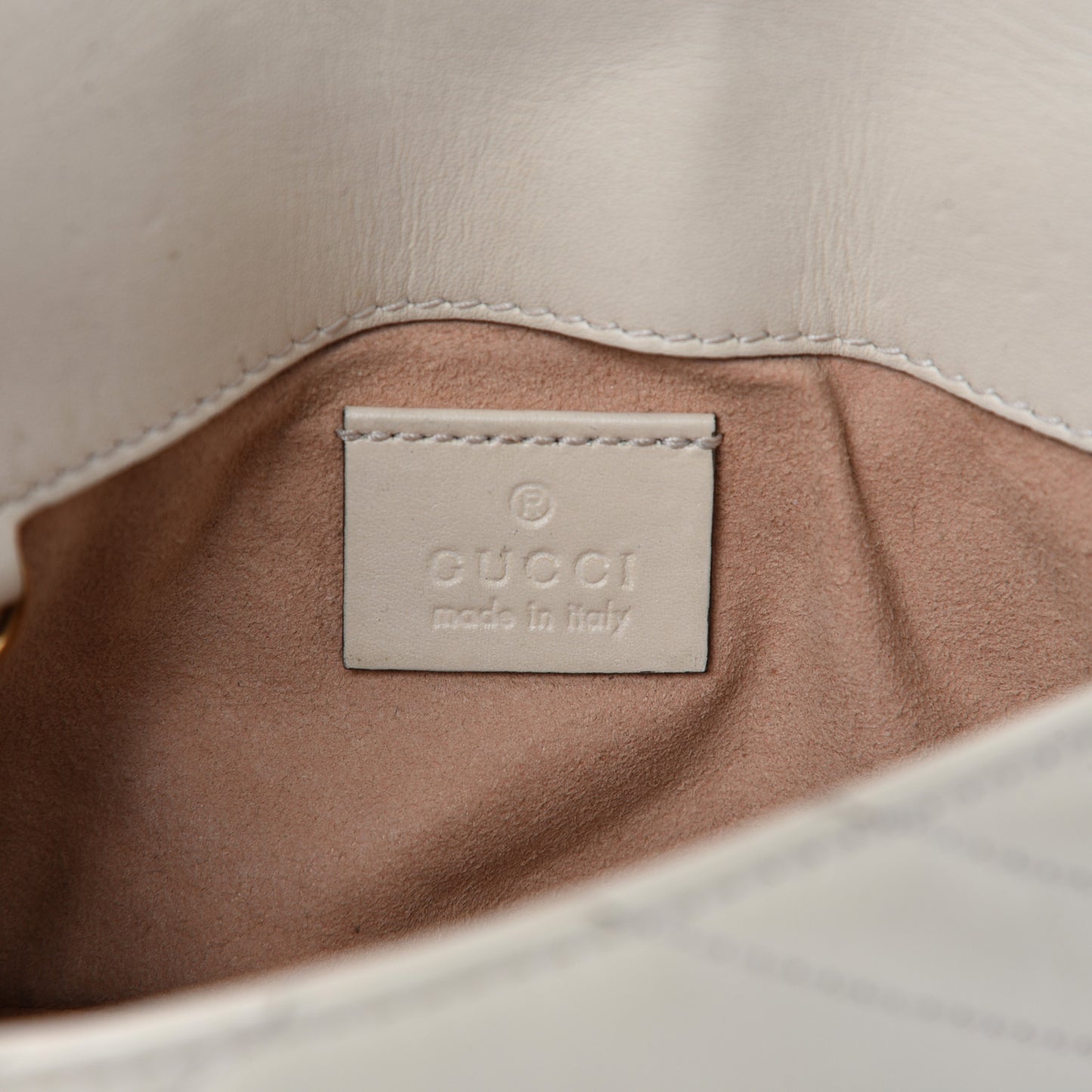 Calfskin Matelasse Super Mini GG Marmont Shoulder Bag White