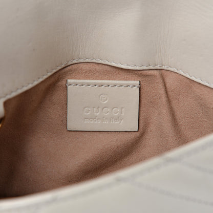 Gucci Calfskin Matelasse Super Mini GG Marmont Shoulder Bag White 8 of 10