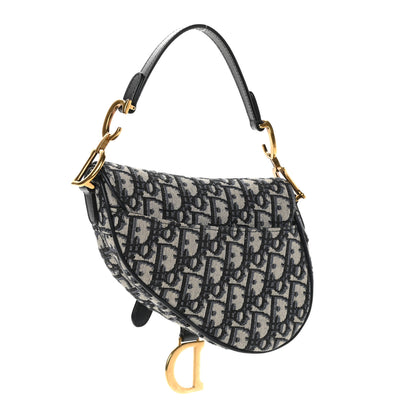 Christian Dior Oblique Mini Saddle Bag Blue 3 of 9