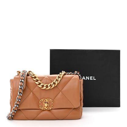 Chanel Lambskin Quilted Medium Chanel 19 Flap Brown 13 of 13