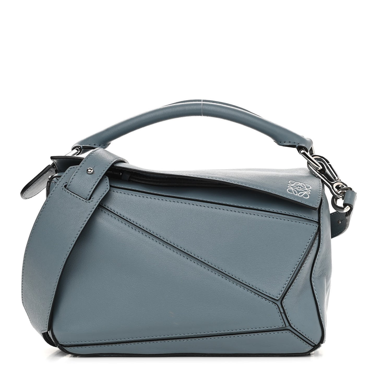 Calfskin Small Puzzle Bag Stone Blue