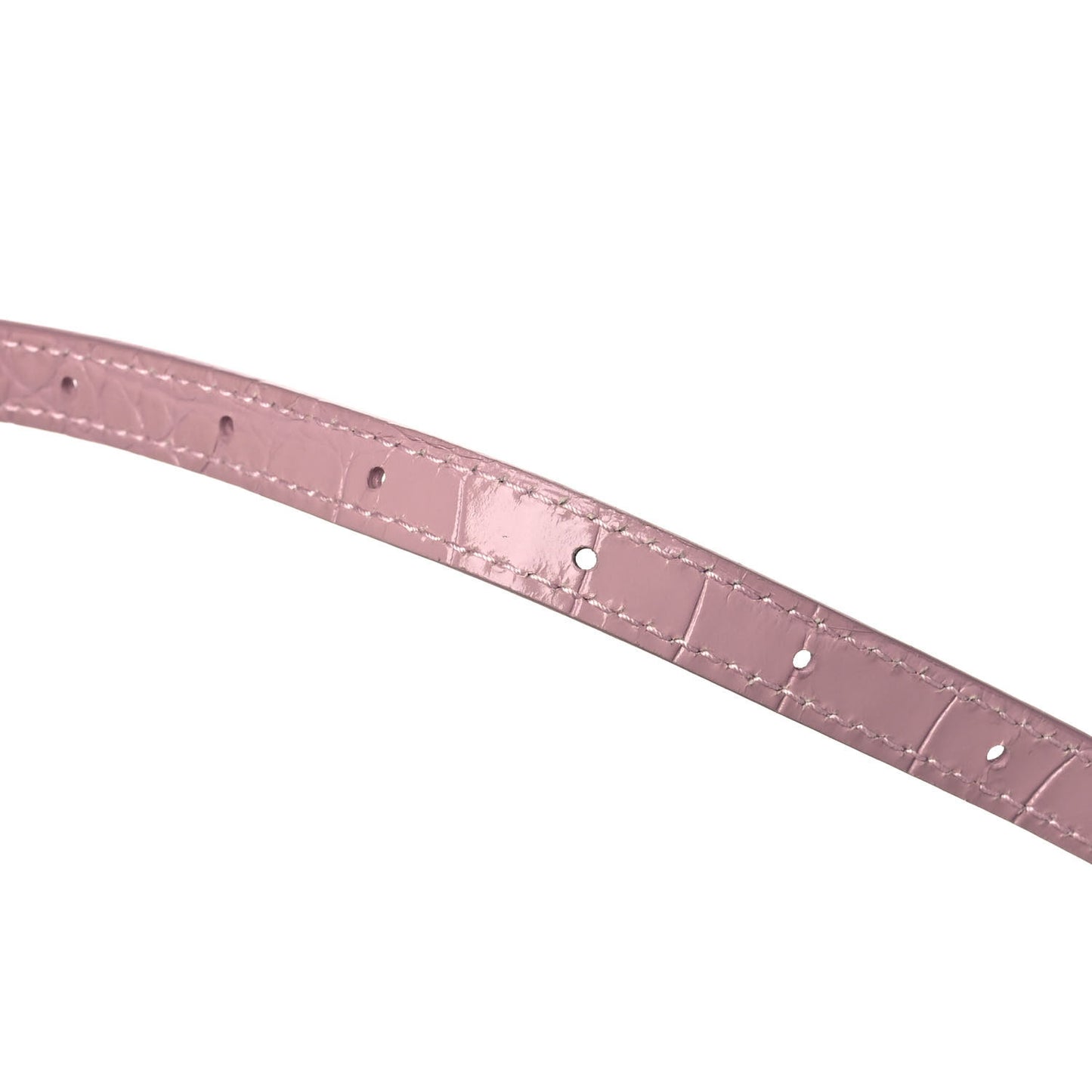 Shiny Calfskin Crocodile Embossed Small Hourglass Top Handle Bag Powder Pink