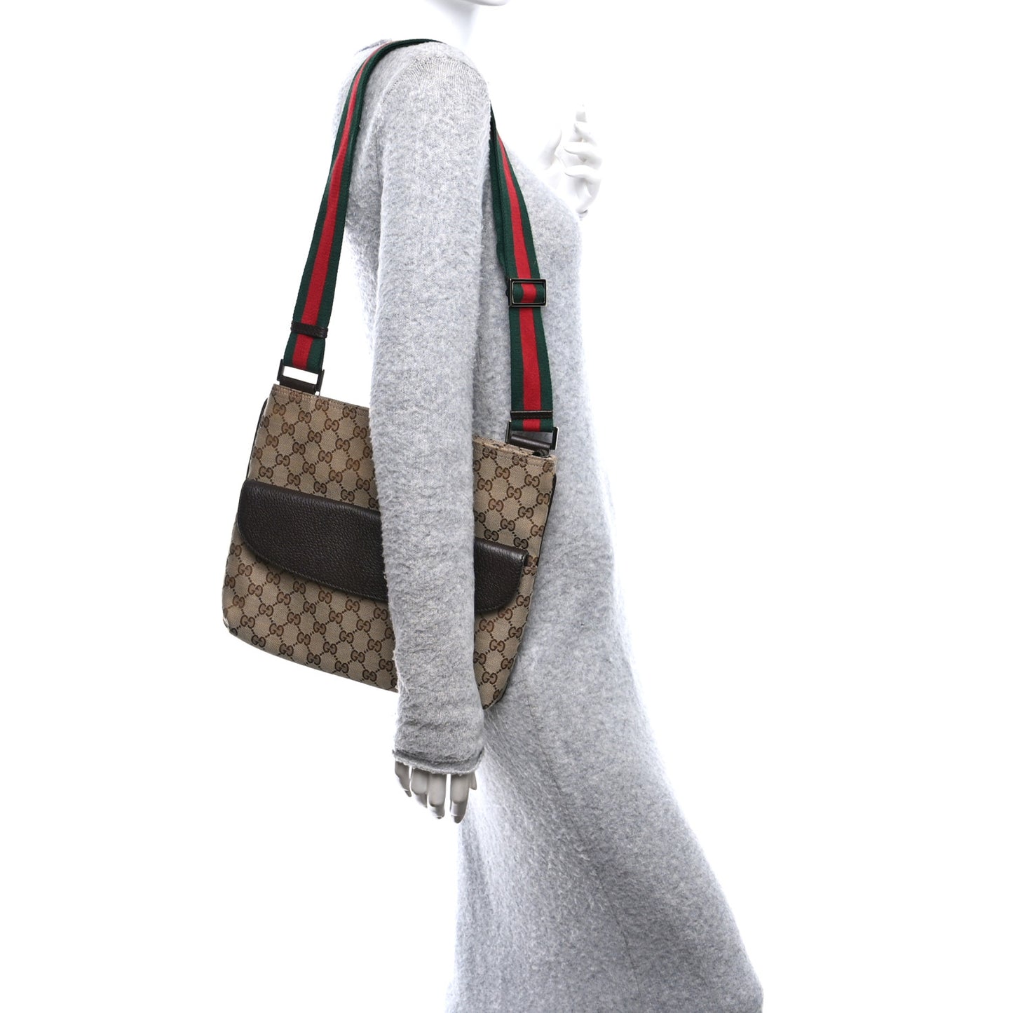 Monogram Signature Web Small Messenger Brown