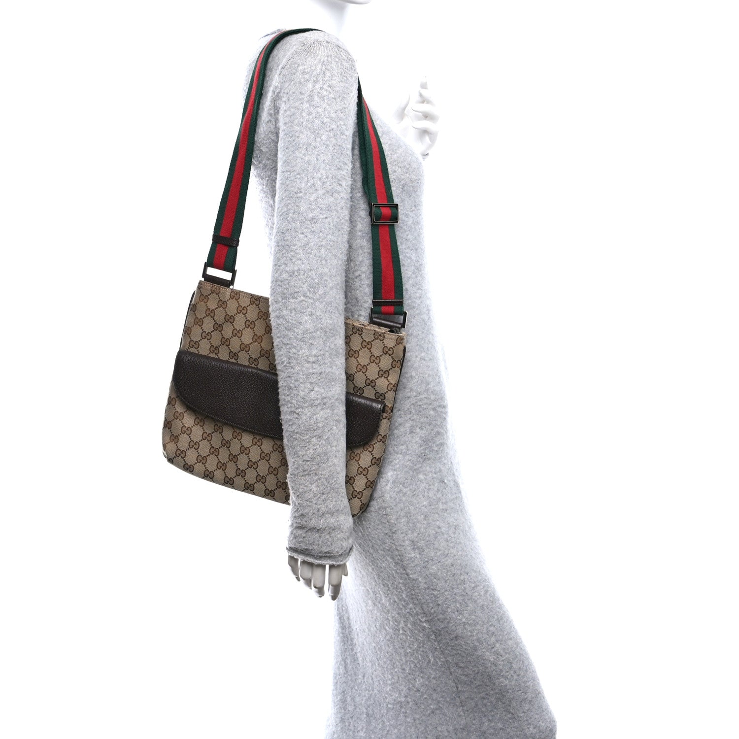 Gucci Monogram Signature Web Small Messenger Brown 2 of 11