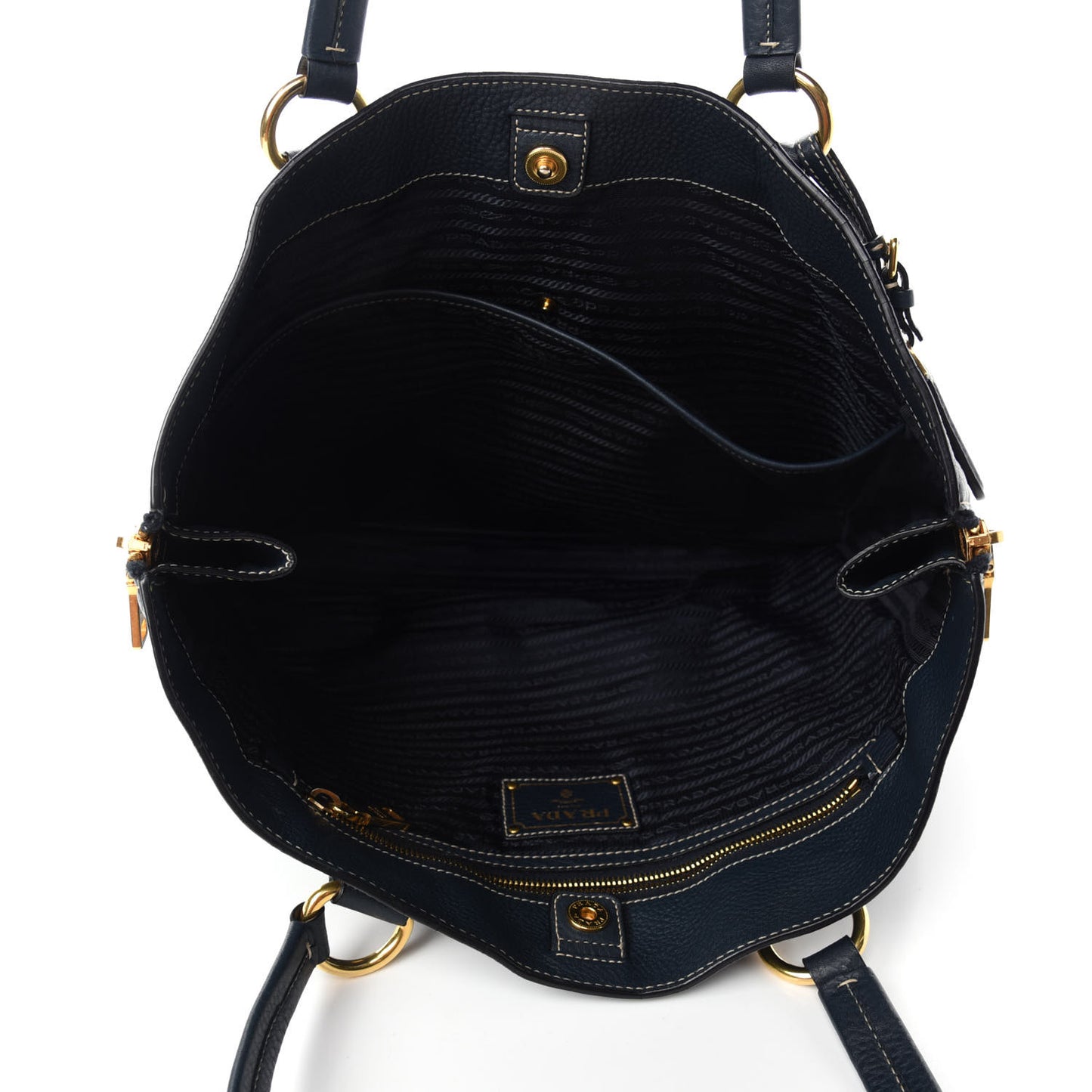 Vitello Daino Side Zip Tote Baltico