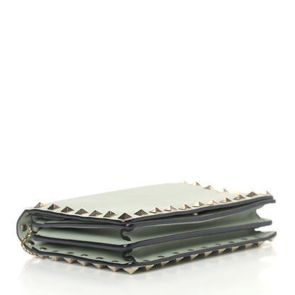 Valentino Garavani Calfskin Rockstud Wallet on Chain Water Green 4 of 16