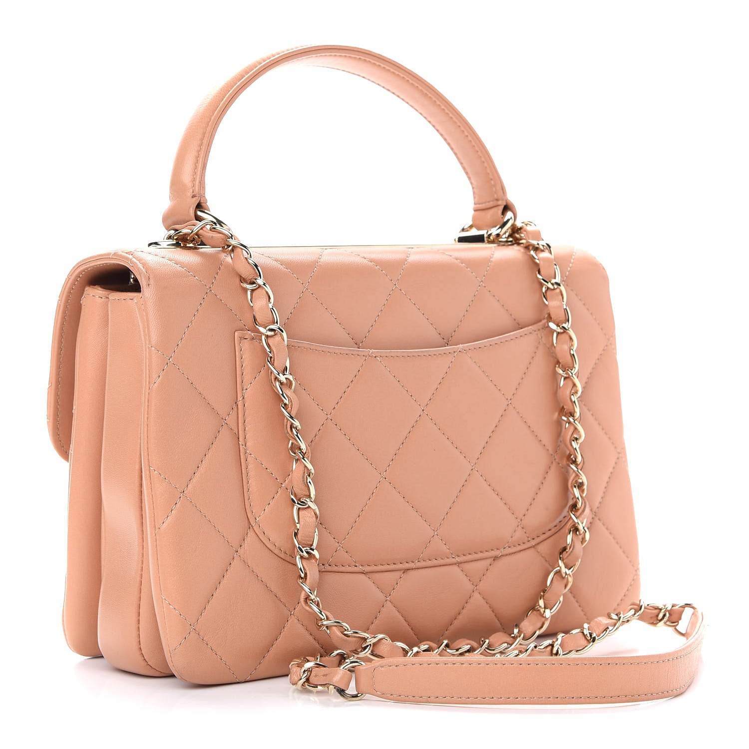 Chanel Lambskin Quilted Small Trendy CC Dual Handle Flap Bag Camel 3 of 9