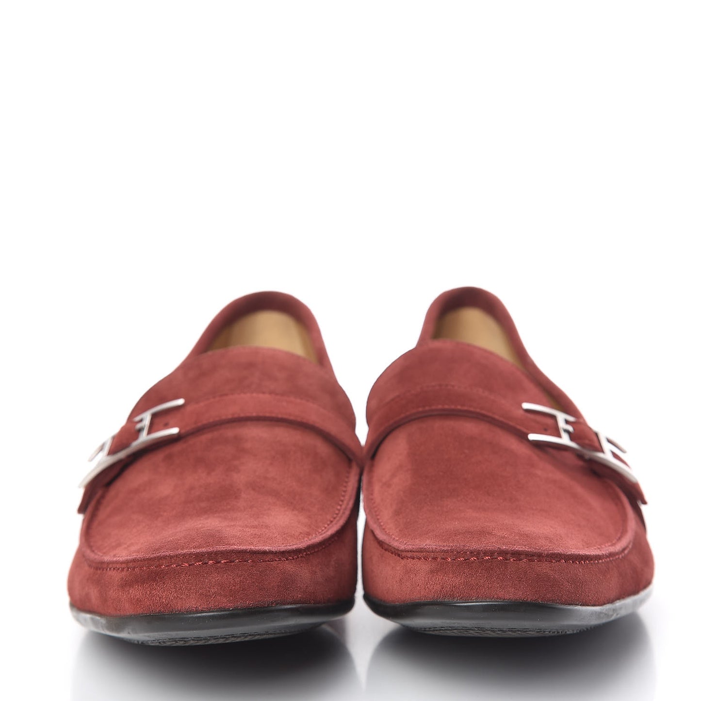 Veau Velours Dan Moccasin Loafers 44 Rouge Brique