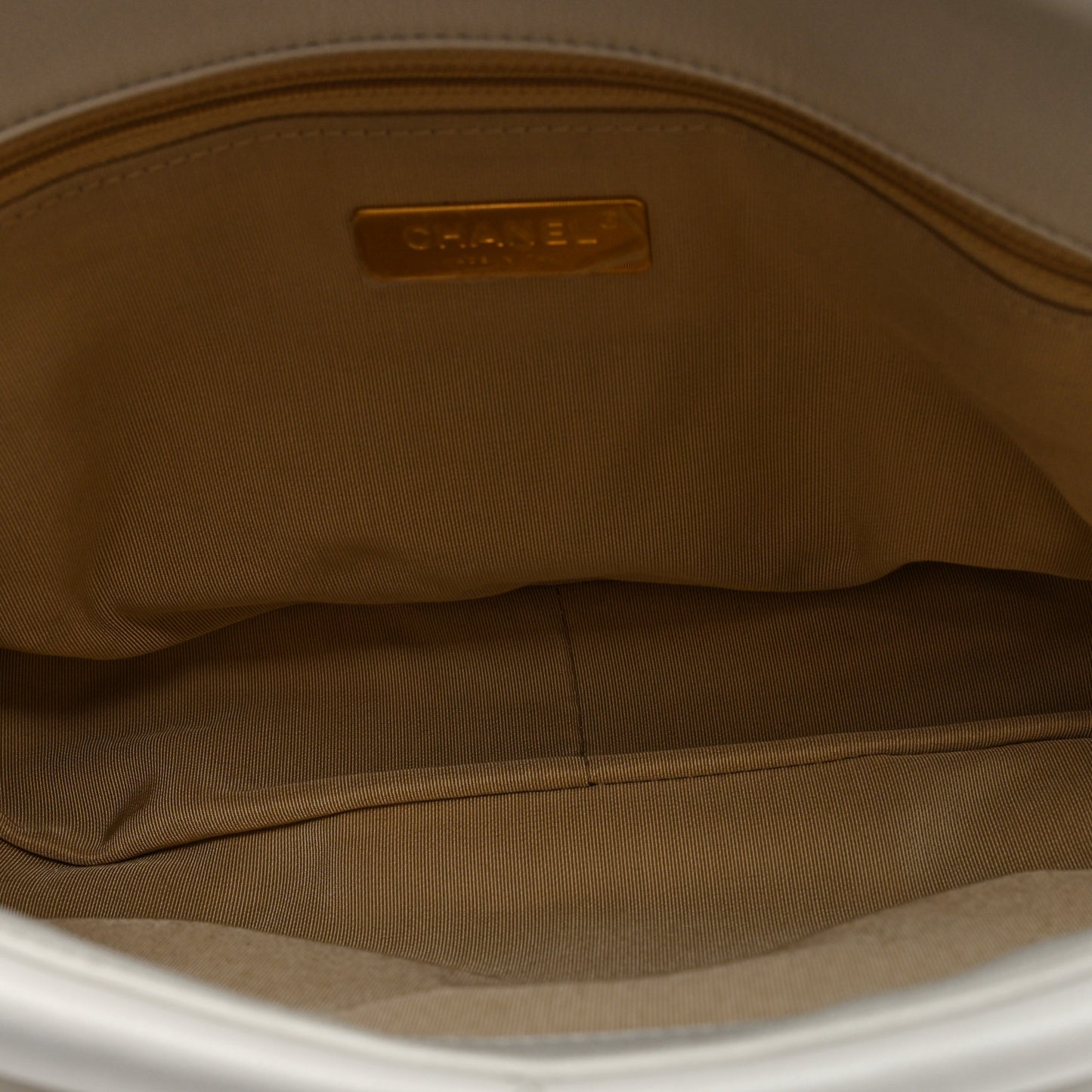 Goatskin Quilted Large Chanel 19 Flap White