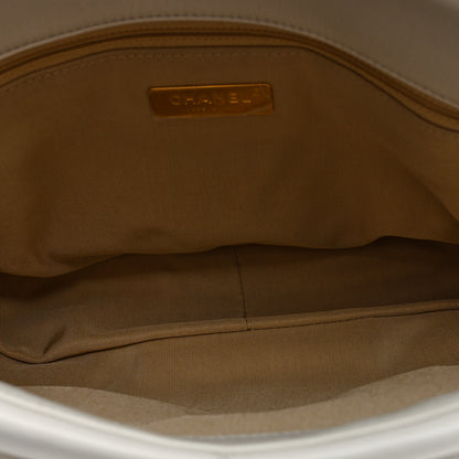 Chanel Goatskin Quilted Large Chanel 19 Flap White 5 of 10