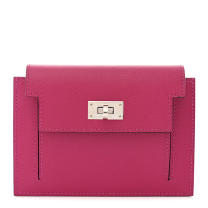 Hermes Epsom Kelly Pocket Compact Wallet Rose Mexico 1 of 8