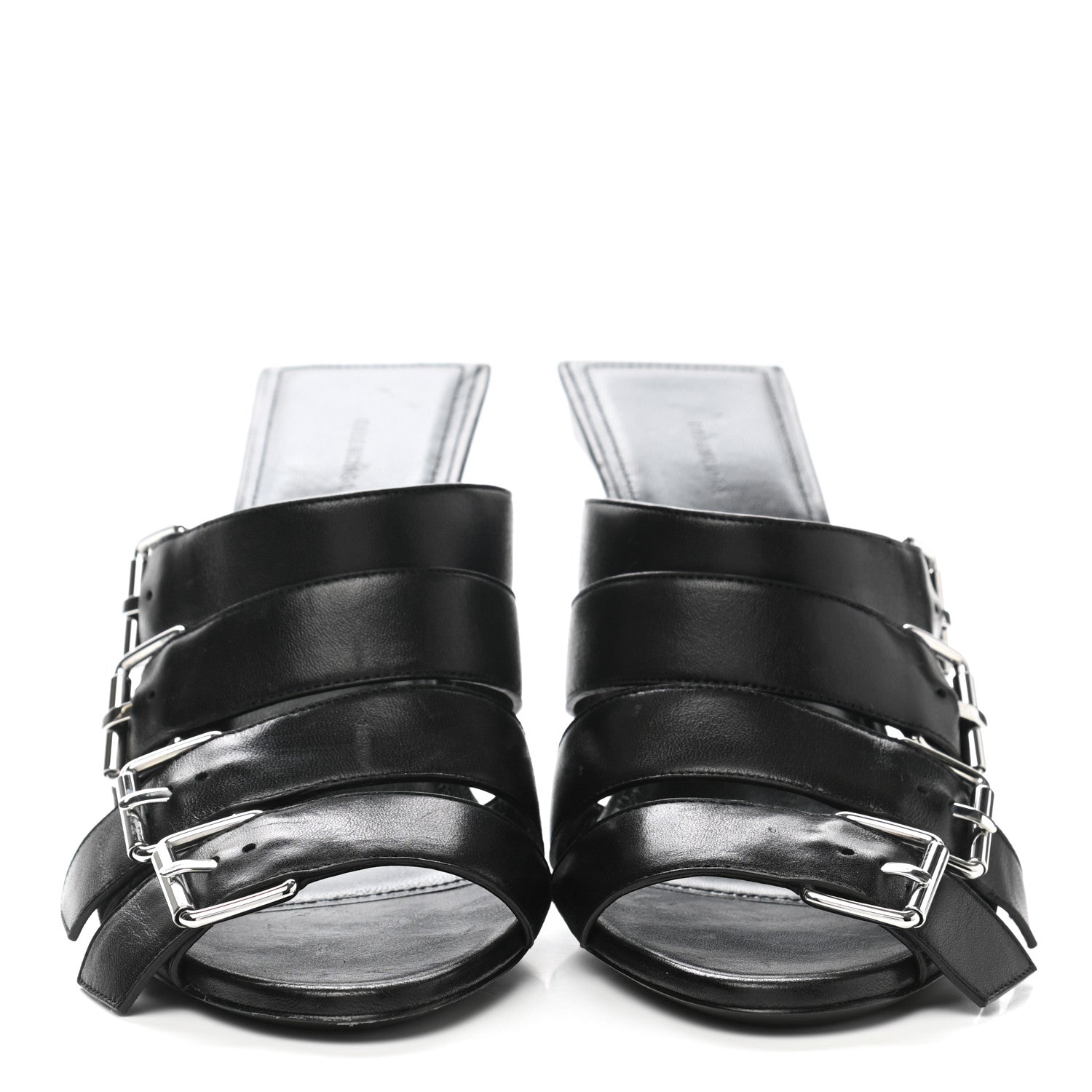 Balenciaga Shiny Sheepskin Bluckle K 80mm Sandals 41 Black 2 of 10