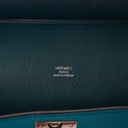 Hermes Taurillon Clemence Bi-Color Jypsiere 28 Colvert Turquoise 6 of 9