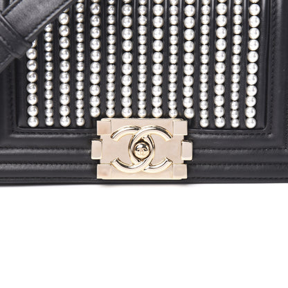 Chanel Calfskin Pearl Small Boy Flap Black 9 of 10
