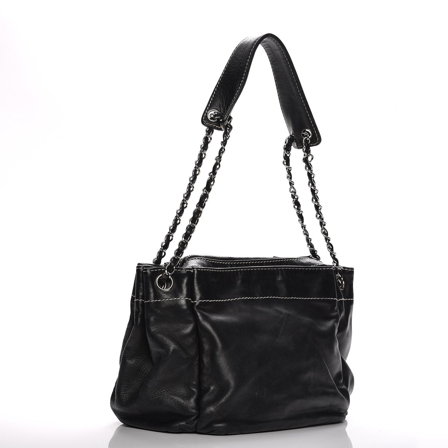 Lambskin Lax Accordion Hobo Black