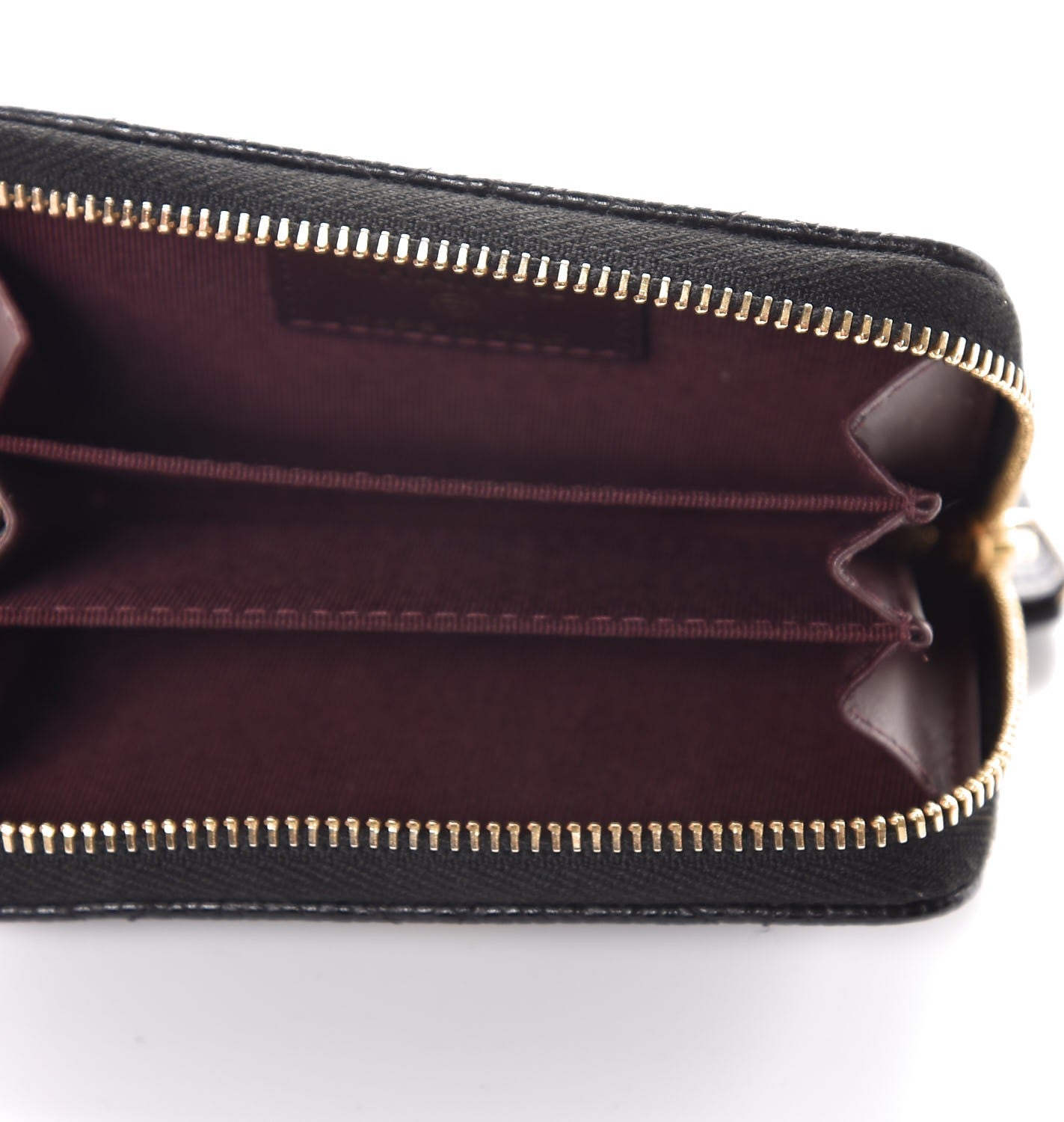 Caviar Quilted Zip Coin Purse Black