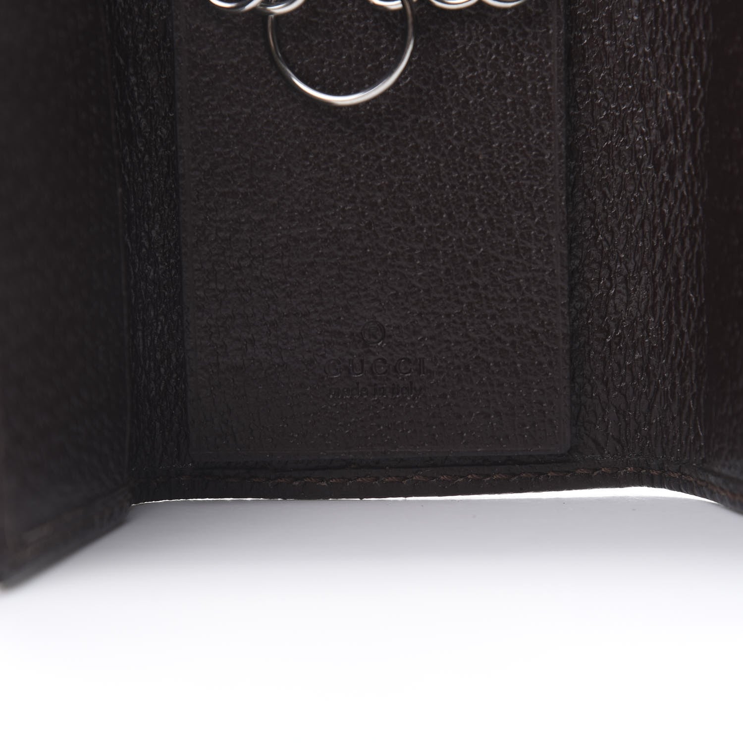 Gucci Monogram Textured Calfskin Metal Bar 6 Key Holder Case Beige Ebony Cocoa 6 of 11