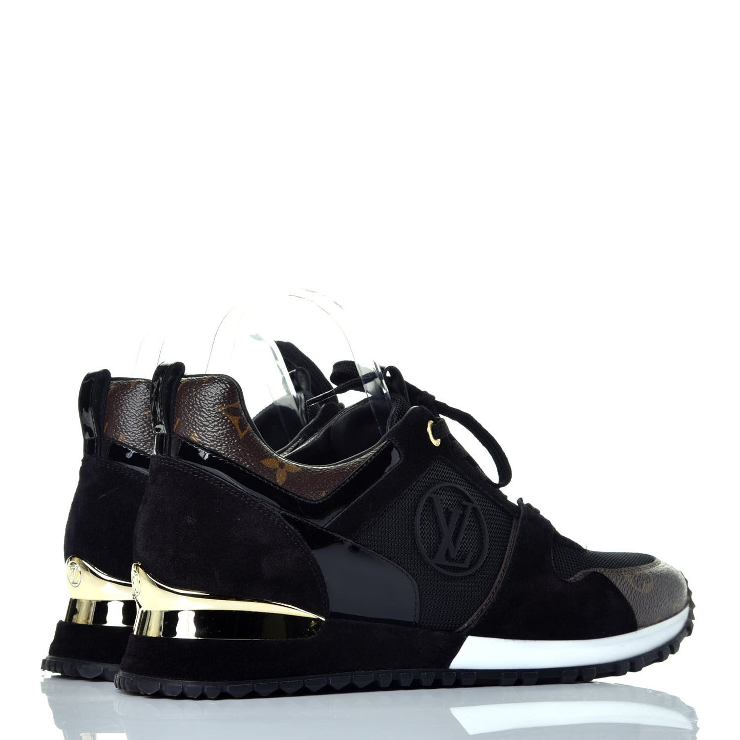 Suede Monogram Run Away Sneakers 42 Black