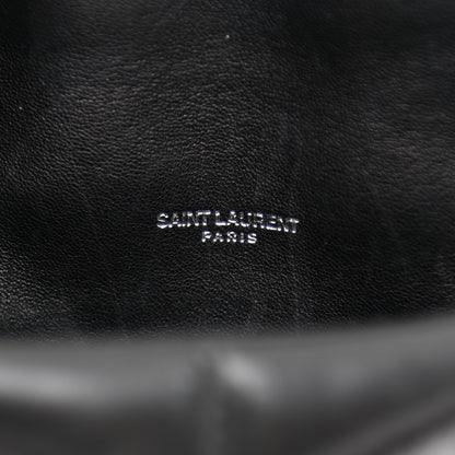 Saint Laurent Lambskin Quilted Toy Loulou Puffer Monogram Chain Satchel Black 6 of 13