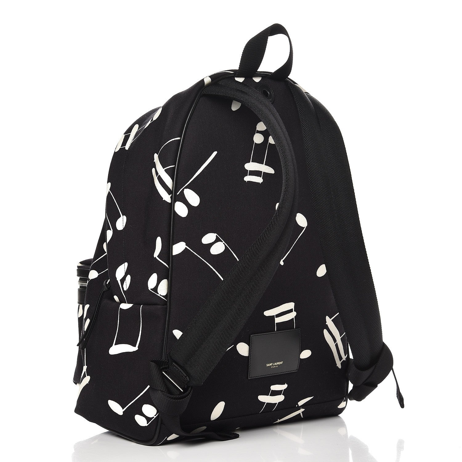 Saint Laurent Nylon Twill Musical Notes City Backpack Black 3 of 9