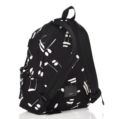 Saint Laurent Nylon Twill Musical Notes City Backpack Black 3 of 9