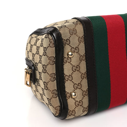 Gucci Monogram Vintage Web Small Boston Dark Brown 9 of 12