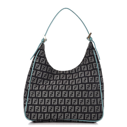 Fendi Zucchino Mini Hobo Black White Azzurro 1 of 9