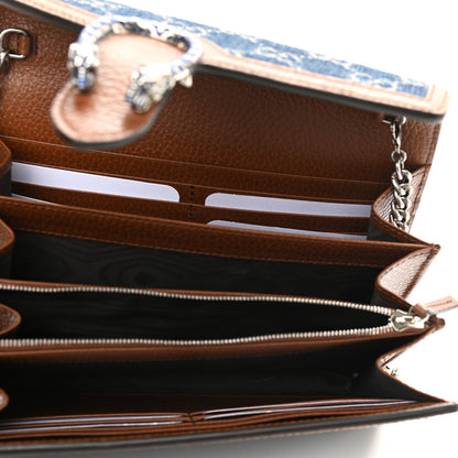 Gucci New Denim GG Monogram Dollar Calfskin Enamel Mini Dionysus Chain Wallet Blue Tea Cuir Epilog Electric Blue 5 of 11