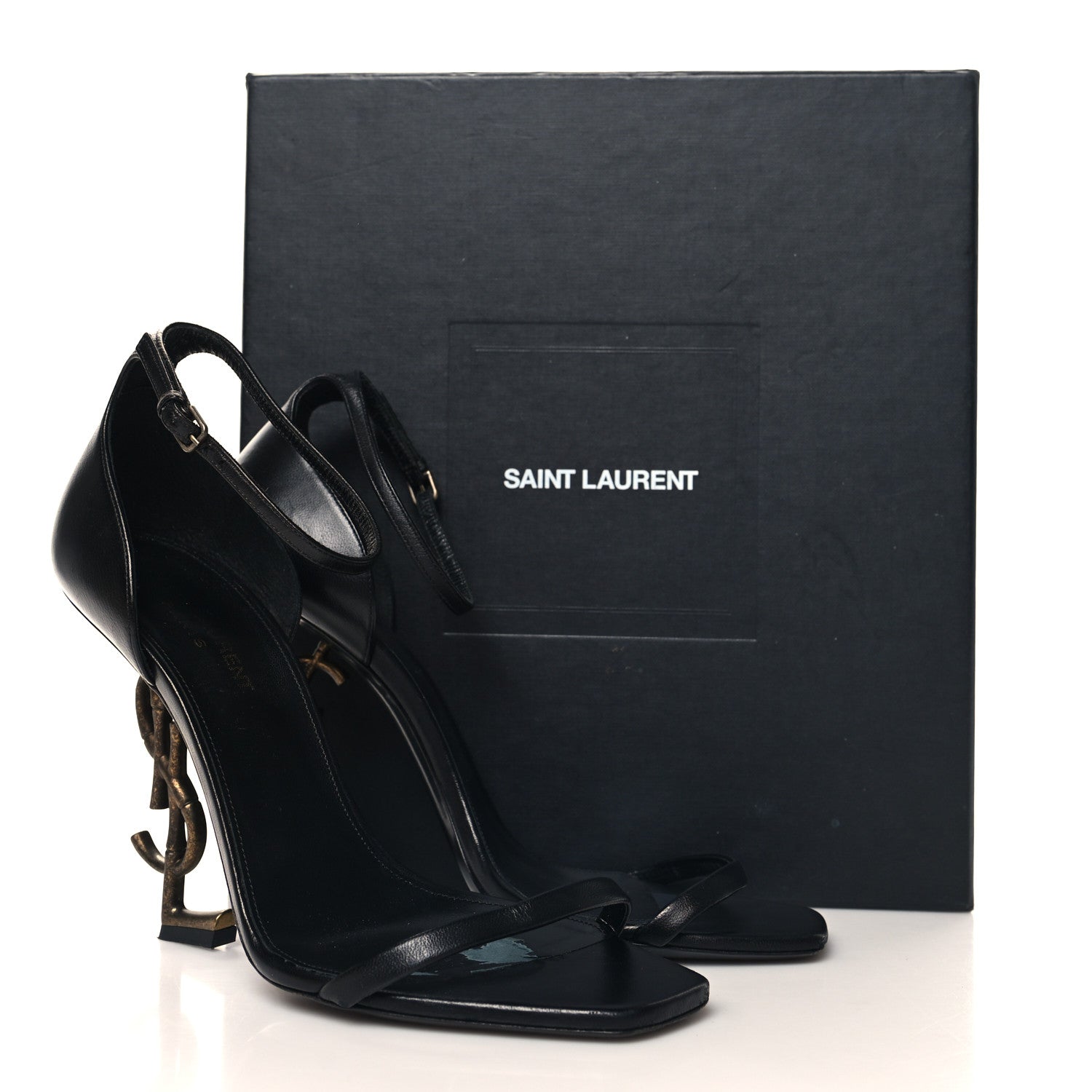 Saint Laurent Nappa Vendome Opyum 110 Sandals 39.5 Black Aged Gold 11 of 11