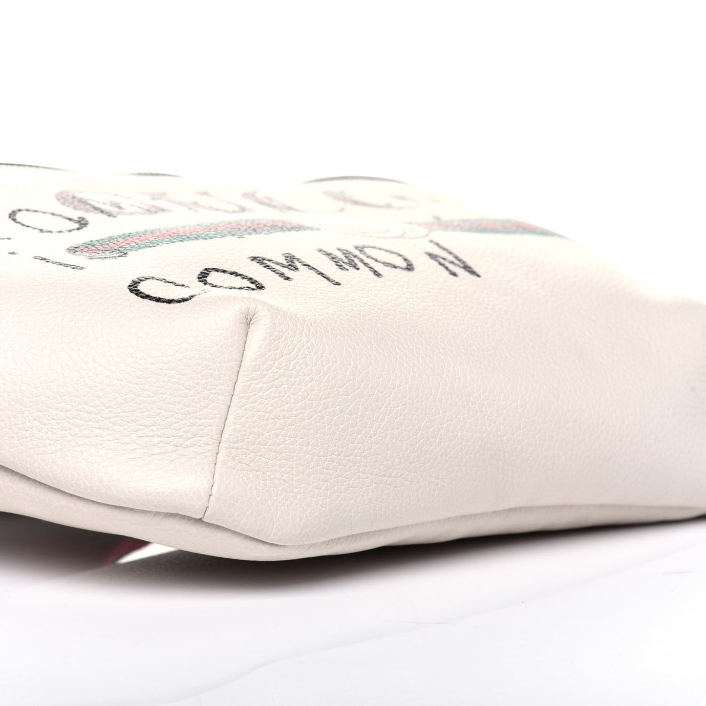 Grained Calfskin Coco Capitan Logo Belt Bag White