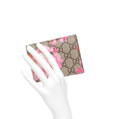 Gucci GG Supreme Monogram Blooms Card Case Beige Multicolor Dry Rose 2 of 8