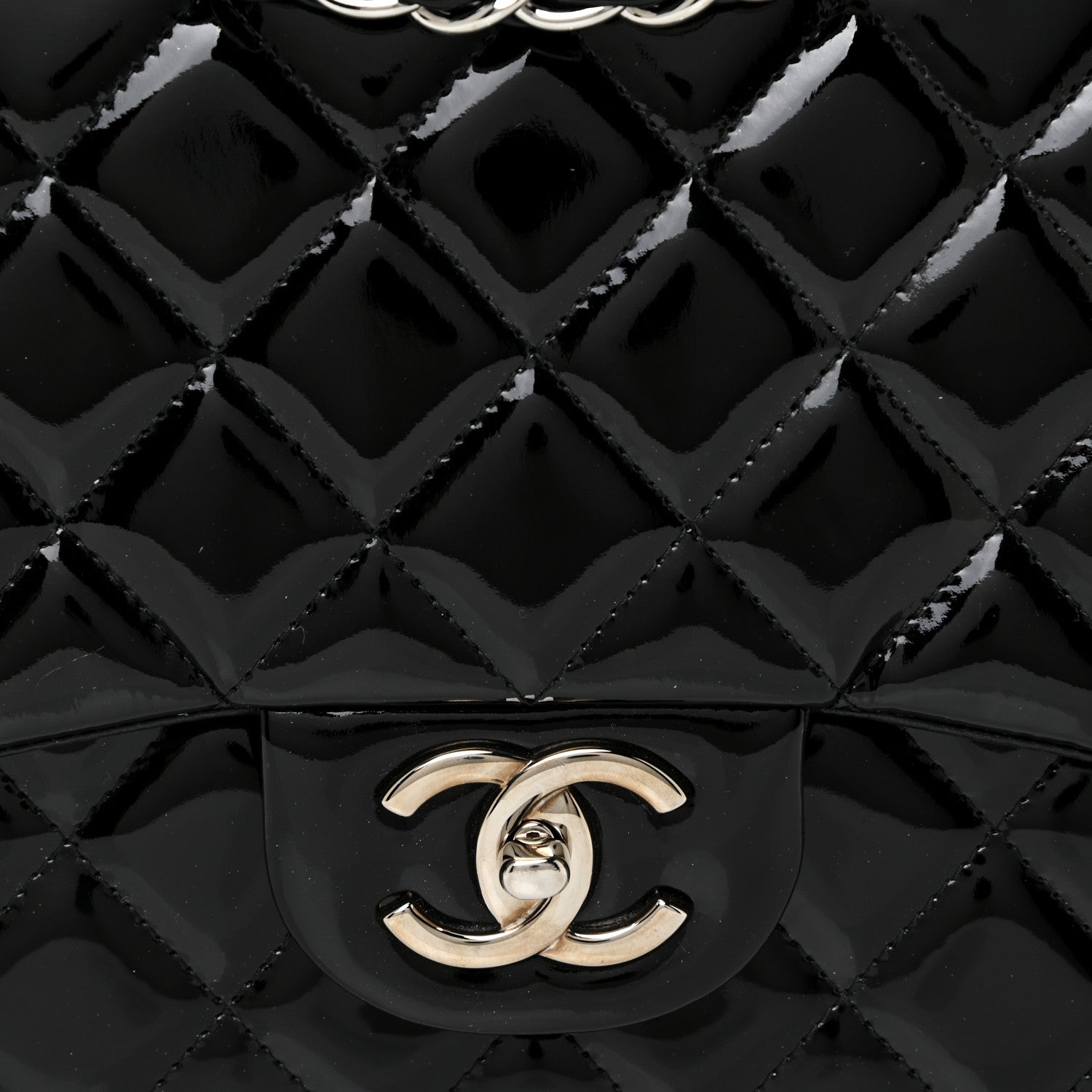 Chanel Patent Quilted Maxi Double Flap Black 7 of 25