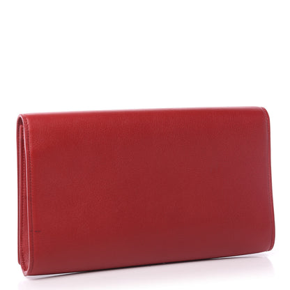 Saint Laurent Calfskin Monogram Large Belle De Jour Clutch Red 3 of 9