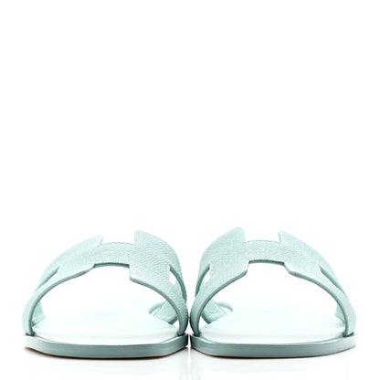 Hermes Epsom Oran Sandals 39.5 Vert Embrun 2 of 9