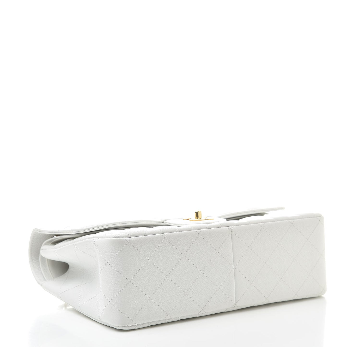 Caviar Quilted Jumbo Double Flap White