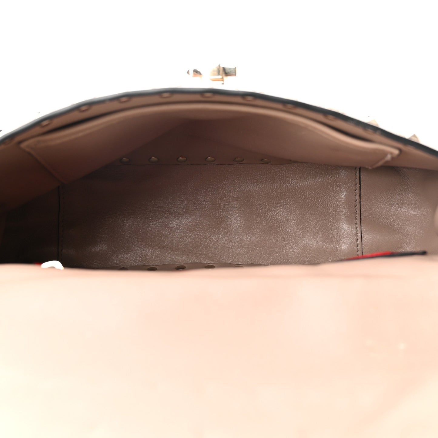 Nappa Medium Rockstud Spike Shoulder Bag Poudre