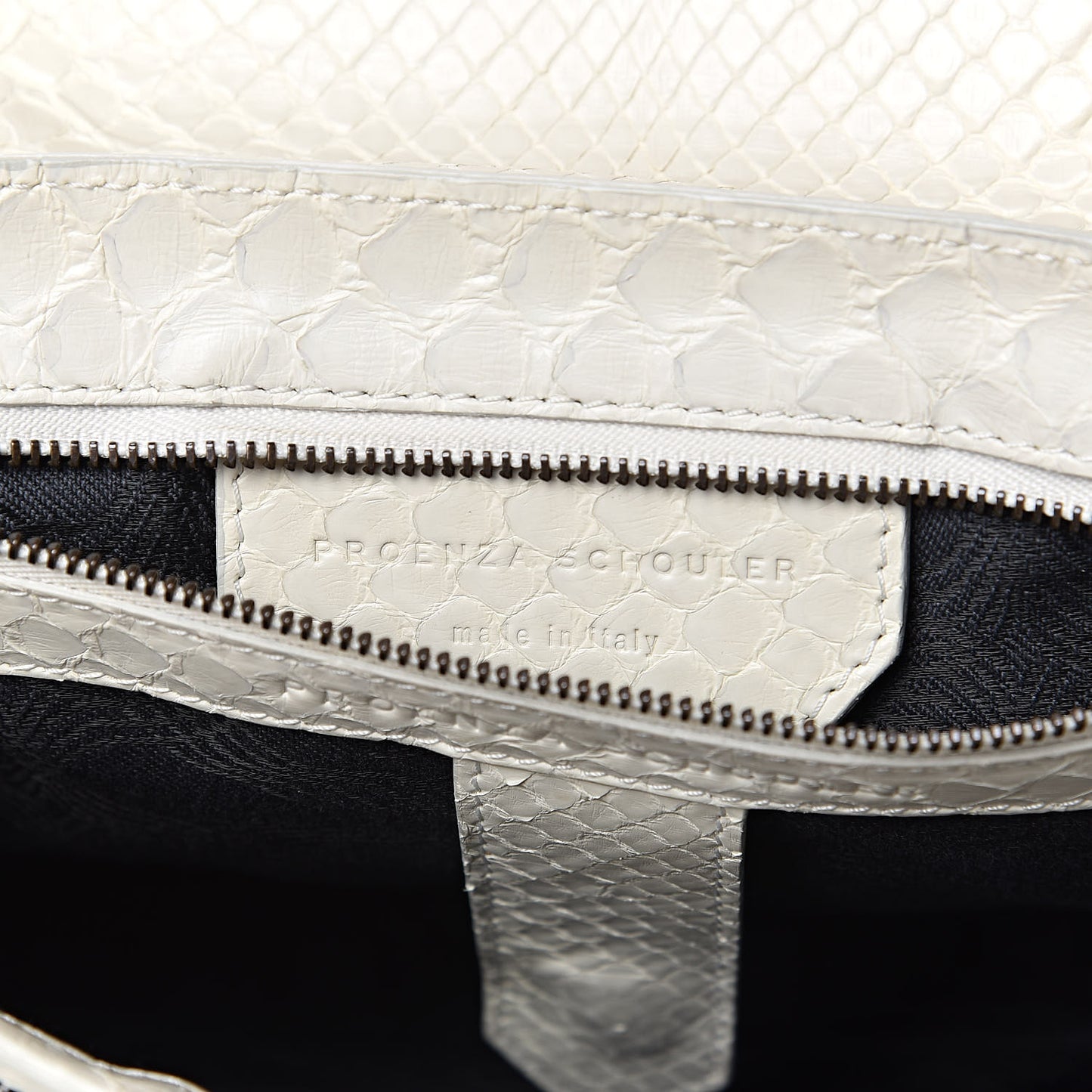 Snakeskin Calfskin Embossed Medium PS1 Satchel White