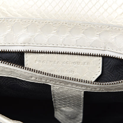 Proenza Schouler Snakeskin Calfskin Embossed Medium PS1 Satchel White 6 of 17