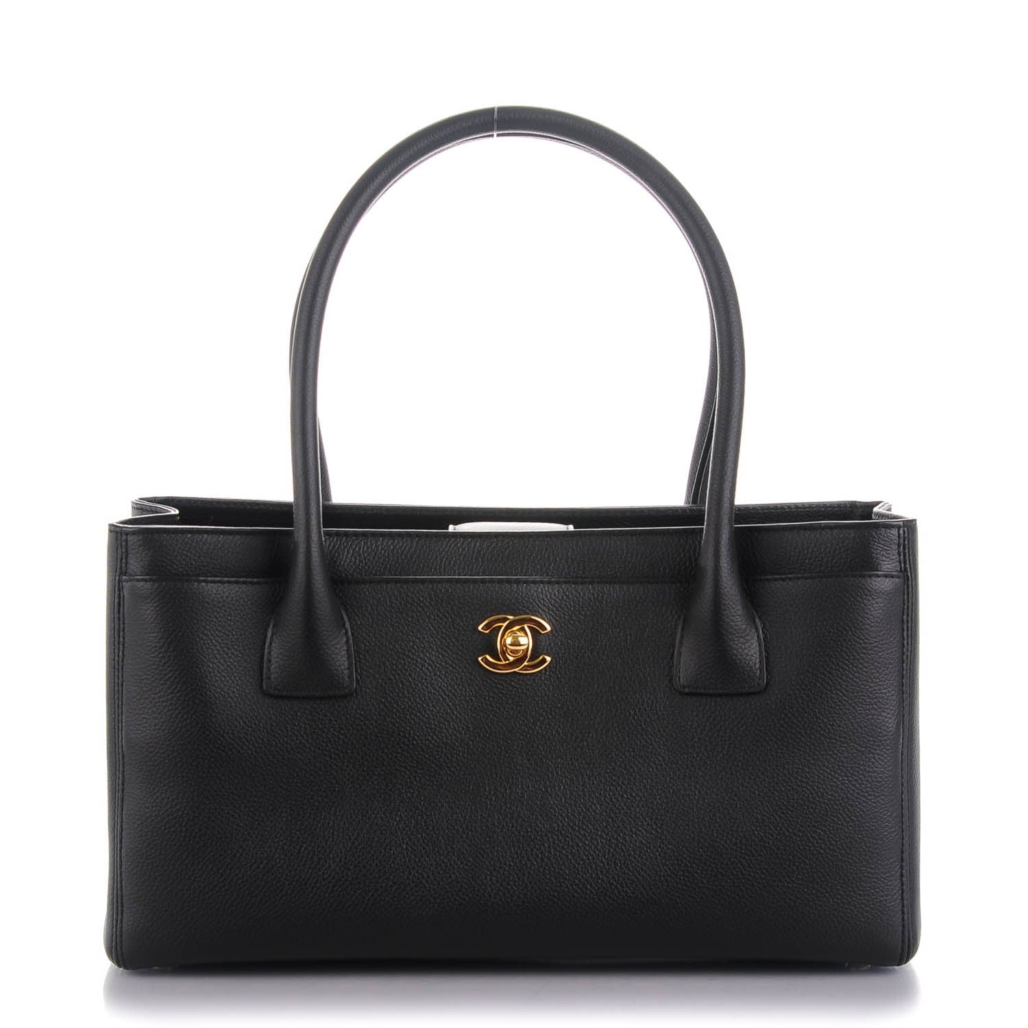 Chanel Calfskin Small Cerf Shopper Tote Black 1 of 8