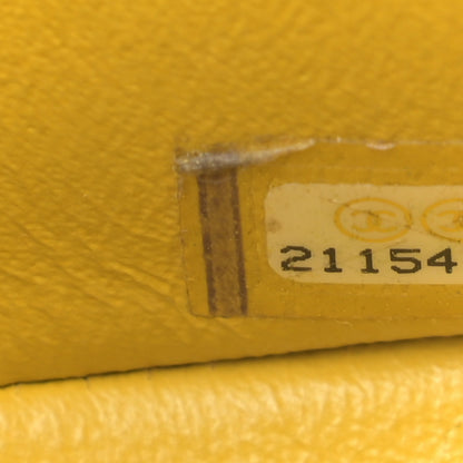Chanel Lambskin Chevron Quilted Mini Square Flap Yellow 7 of 11
