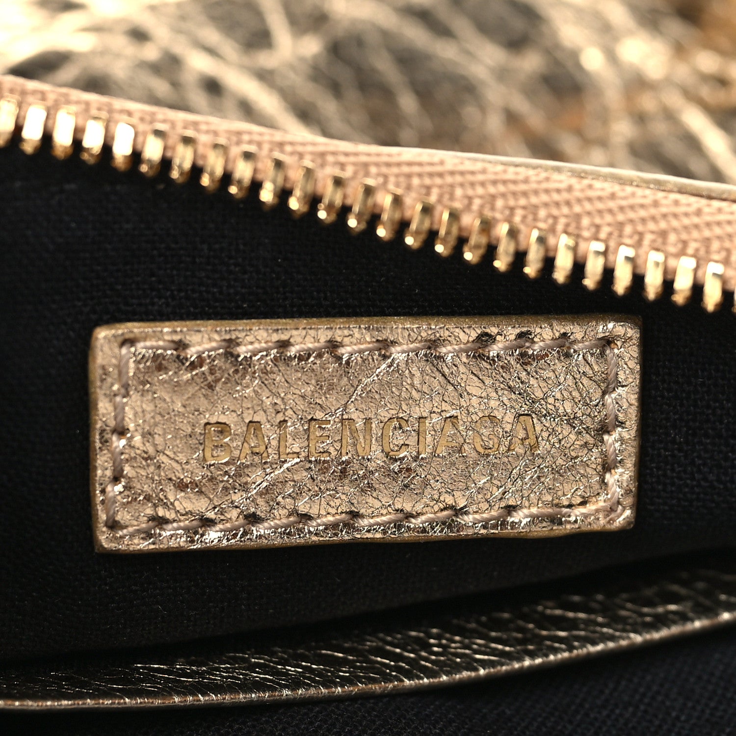 Balenciaga Metallic Arena Agneau Crystal Le Cagole Mini Purse With Chain Light Gold 5 of 8