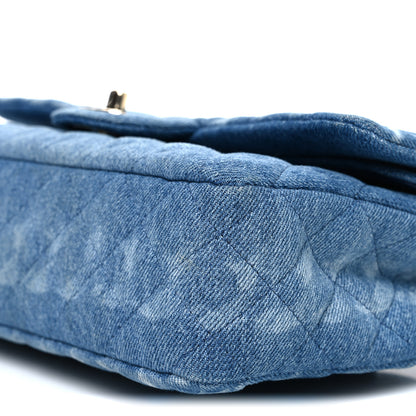 Chanel Denim Quilted Medium Double Flap Blue 10 of 10