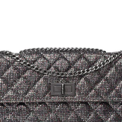 Chanel Crystal Quilted Mademoiselle Reissue 2.55 Flap Dark Silver 10 of 10
