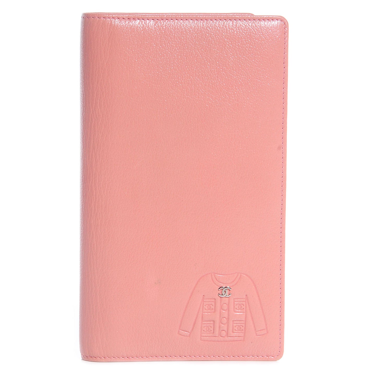 Goatskin CC Jacket Embossed Yen Wallet Pink