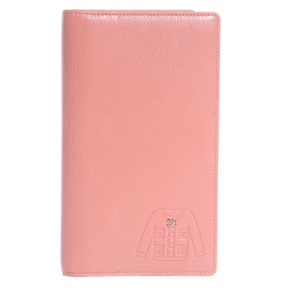 Chanel Goatskin CC Jacket Embossed Yen Wallet Pink 1 of 9