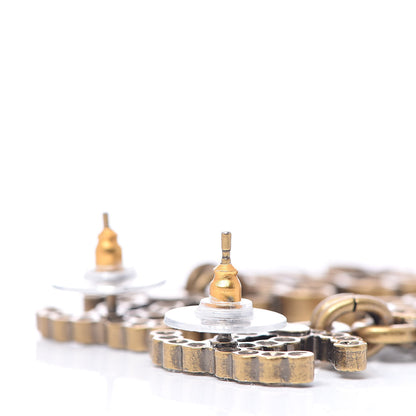 Chanel Metal Crystal City of Lights No 5 Drop Earrings Gold 3 of 5