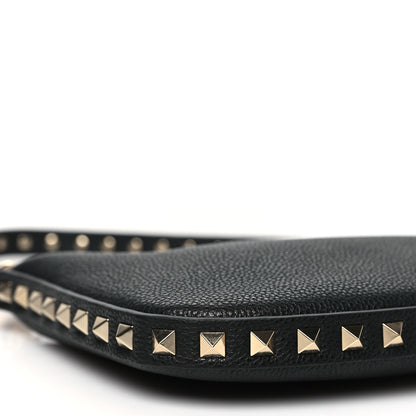 Valentino Garavani Grainy Calfskin Mini Rockstud Hobo Black 8 of 9