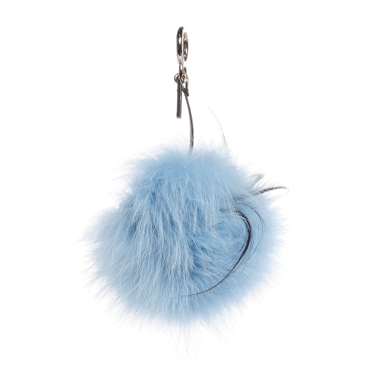Fox Mink Rabbit Fur Maddie Monster Bag Bug Charm Light Blue